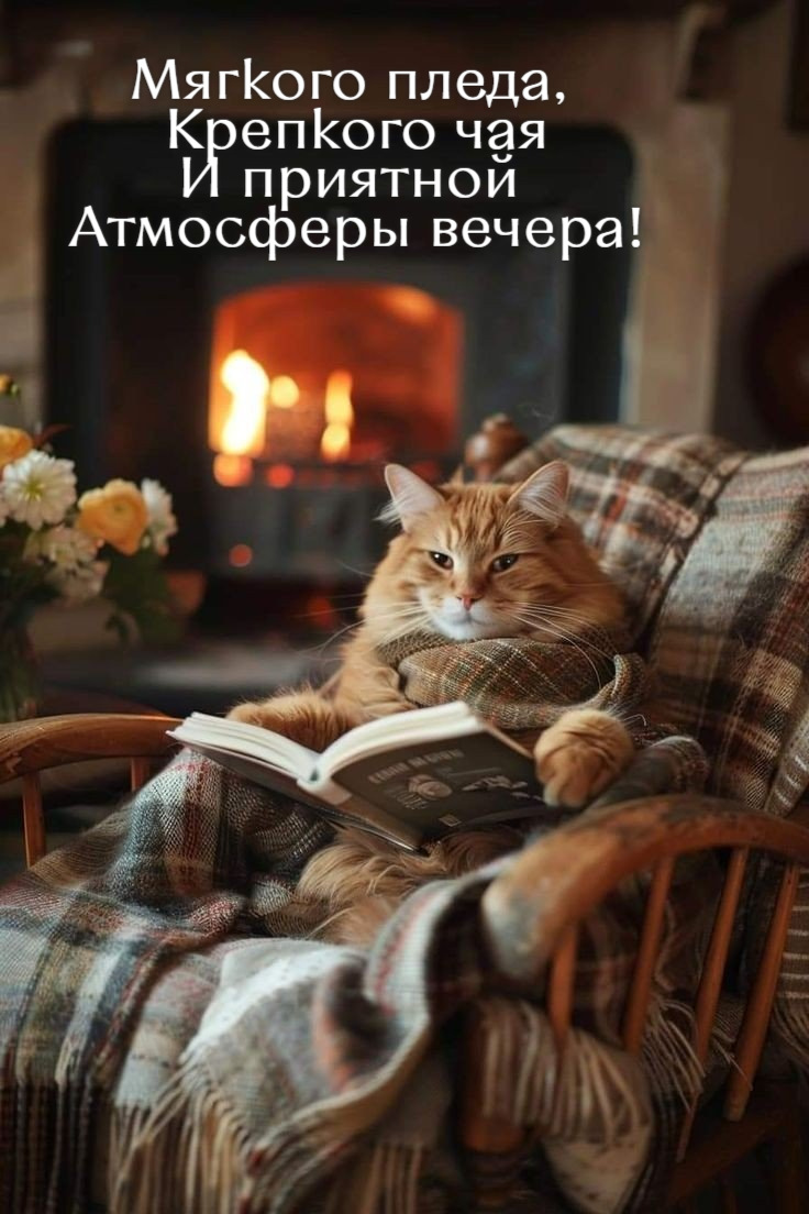 Мягкого пледа,  Крепкого чая И приятной  Атмосферы вечера!