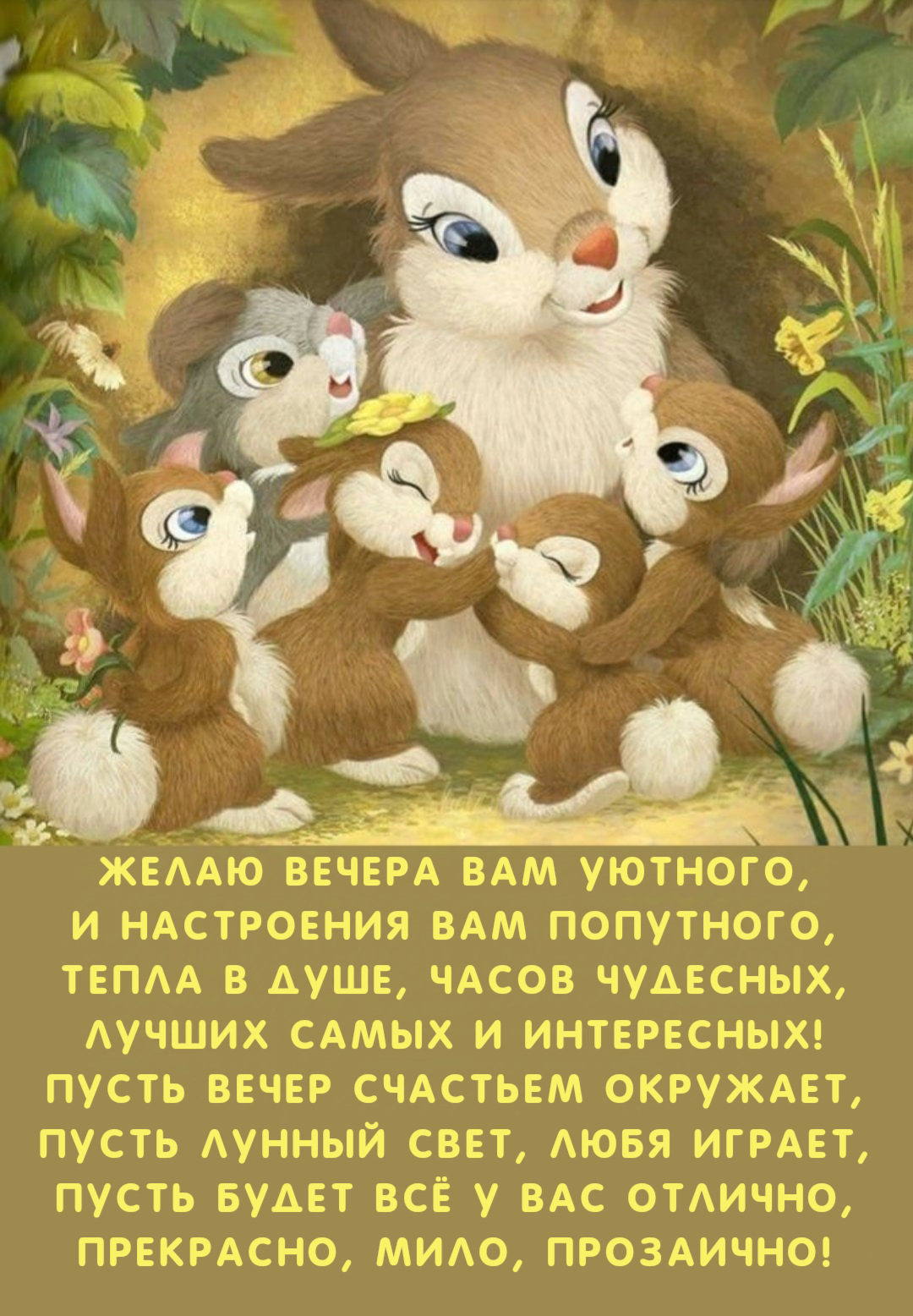 Желаю вечера Вам уютного, И настроения Вам попутного